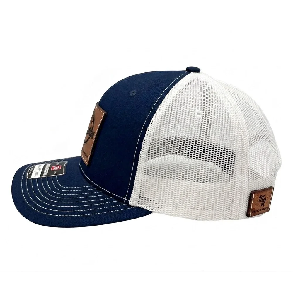 Richardson WR Snapback Trucker Hat Cap Creekstone Angus Cattle Leather Logo